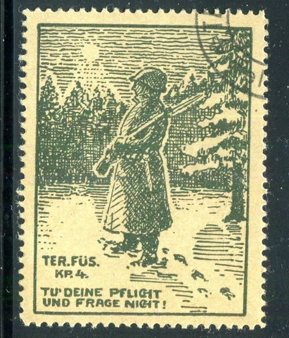 Switzerland Soldatenmarken Soldier  T Territorial Troops Used #37 10 Cover