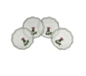 Paquete de 4 cardos doily patrón bordado recortado lino de mesa tradicional Doyley - Imagen 1 de 10