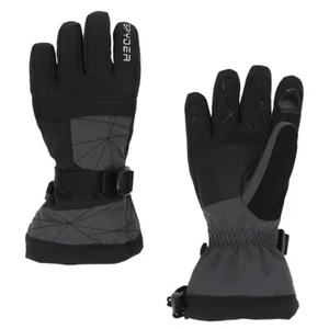 Spyder L83709 Boys Ebony Grey Overweb Ski Gloves Size L - Picture 1 of 3