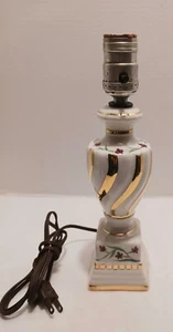 DEVEREAUX Porcelain Boudoir Table Night Stand Lamp Florial Design 1940's - Picture 1 of 10