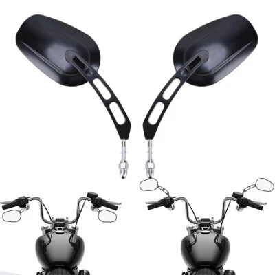 Black Rear View Side  Mirrors For Harley Touring Softail Dyna Sportster Fatboy Foto 1 de 4