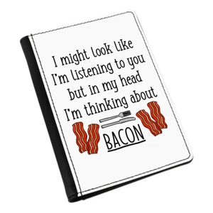 I Might Look Like I'm Listening To You Bacon Passport Holder Cover Case Crazy - Picture 1 of 1