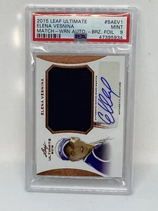 2015 Leaf Ultimate Match Worn Bronze Auto Elena Vesnina PSA 9 - Bild 1 von 2