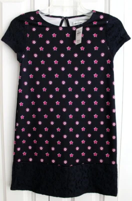 Vestido Abercrombie & Fitch Girls novo com etiquetas tamanho 11/12 renda flor marinha - Imagem 1 de 3