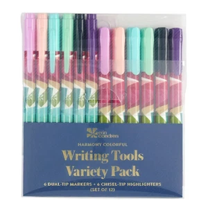 Erin Condren Harmony Colorful Writing Tools Variety Pack 12 pens dual tip+highli - Picture 1 of 6