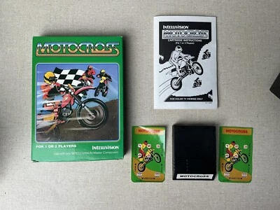 Intellivision Motocross Complete w/ Original Box Game Manual & Overlays - Image 1 of 4