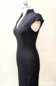 Alexia Admor Katrina Kleid schwarz Strick Bodycon Etui Rücken Reißverschluss Kappe Slv Gr. S  - Bild 1 von 6