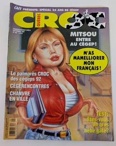 Croc #158 - Septembre 1992 - Mitsou entre au Cegep! - Humour Quebec (Sac/Carton) - Picture 1 of 14