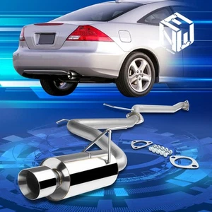 For 03-07 Honda Accord Coupe l4 4" Muffler Rolled Tip Catback Exhaust System - Bild 1 von 7