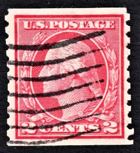 1914 2¢ Washington Sc#453 - used - VF+ - Picture 1 of 3