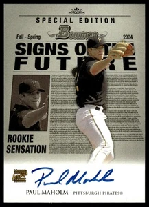 2004 Bowman Draft Picks & Prospects #SOF-PM Paul Maholm Signs of the Future - Picture 1 of 2