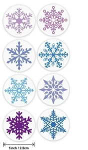 30 Pcs Snowflake Holiday Favors Scrapbook Stickers Envelope Seals Labels 1 Inch  - Picture 1 of 3