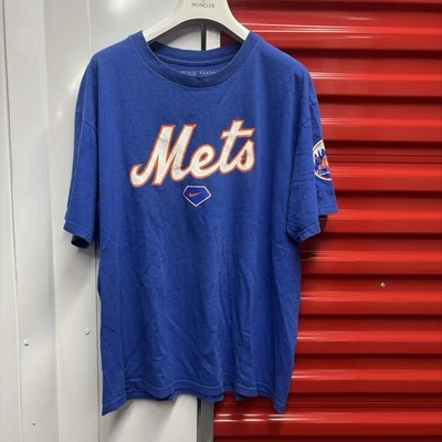 Vintage Nike New York Mets T-shirt Mens Medium Blue Center Swoosh MLB Baseball - Image 1 of 3