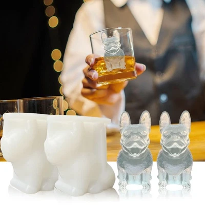 3D French Bulldog Ice Cube Molds, Fun Animal Shape Large Dog Ice Cube Tray fo... - Image 1 of 4