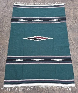 Heavyweight Hand Loomed, Southwestern Style Throw Blanket 56"x82" EUC-Beautiful! - Picture 1 of 9