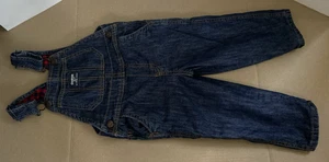 Oshkosh B'gosh Kinder rot kariert gefüttert Denim Overall Größe 3T *gebraucht* - Bild 1 von 6