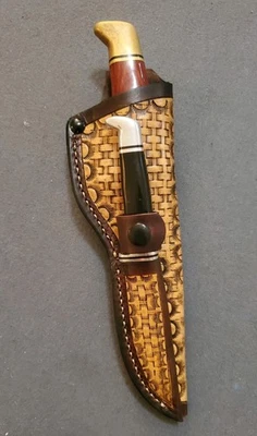 Funda personalizada para cuchillo Buck 119 y 102. Espalda de cerdo. cuero pesado.  Foto 1 de 4