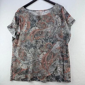 Roz&Ali Blouse Women Sz 2X Front double layer Pullover boat neckline - Picture 1 of 6