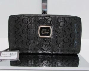 Cartera Guess Negra Cremallera Alrededor Preston SLG Repujada Nueva Con Etiquetas - Imagen 1 de 10
