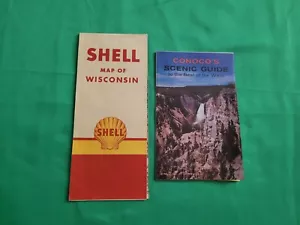 De colección 1957 Shell Wisconsin Mapa y 1962 Conoco's Scenic Guide Lote de 2 Efímeros - Imagen 1 de 13