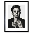 James Dean Tattoo Inked Ikons Wayne Maguire Framed Wall Art Print 9X7 In