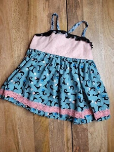 Vestido Matilda Jane Platino Estampado de Sello Nudo Girado Talla 8 Niñas Azul 1/10 Raro - Imagen 1 de 5