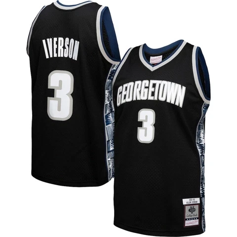 NEW Allen Iverson Georgetown Hoyas Mitchell & Ness Jersey Men's M $135 NBA 76ers Cover