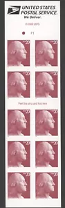 2001 US Scott #3482a - 20c George Washington Booklet of 10 Stamps - MNH - Picture 1 of 2