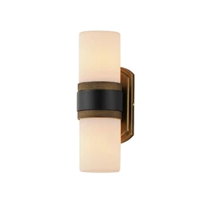 Black Antique Brass Two Light Outdoor Wall Sconce from the Ruffles Collection - Picture 1 of 1