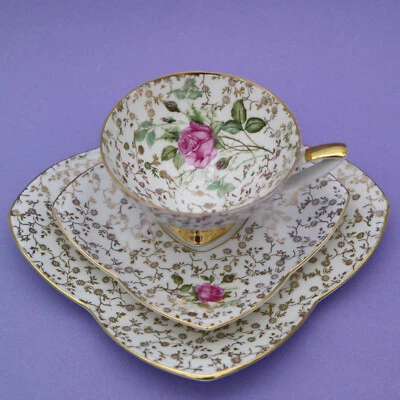 Alka Kunst Bavaria Moosrose – Sammeltasse mit Kuchenteller 3-teiliges Set Gedeck - Bild 1 von 4