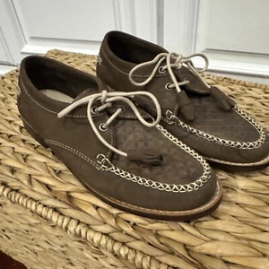 Bass Weejuns Cafe Quilted "Winnie" Leather Moc-Toe Oxford Loafers Women's Sz 6 - Picture 1 of 10