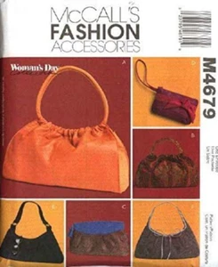 Bolsos de mano forrados 2004 cartera sin asas muñeca patrón de costura McCall's 4679 fuera de stock - Imagen 1 de 2