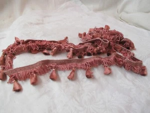 Vintage pink trim Fringe loops & tassels - Picture 1 of 3