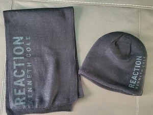 Kenneth Cole Reaction Men's Winter Hat & Scarf Set Black - Picture 1 of 10