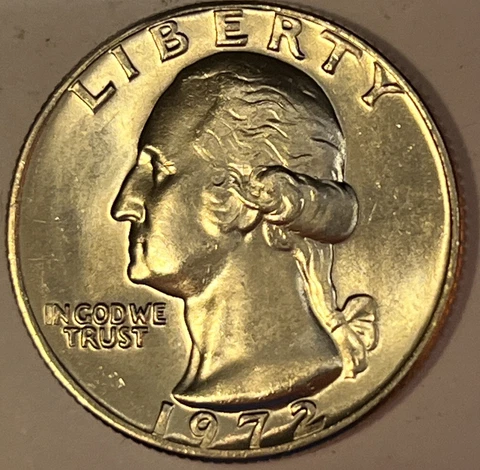 GEM BU 1972 Washington Quarter Philadelphia Mint Uncirculated USA 25c Save on 2+ Cover