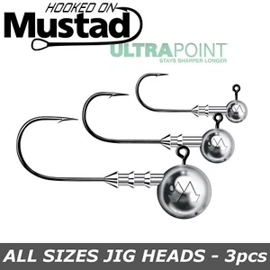 Mustad Classic Jig Head UltraPoint Pike Predator Tackle Señuelos suaves Cabezas de plantilla - Imagen 1 de 14