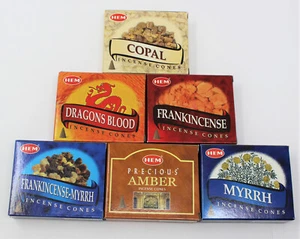 Hem TRADITIONAL RESIN Sampler Incense Cones, 6 Packs of 10 Cones = 60 Cones Mix - Picture 1 of 12