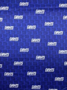 NFL NEW YORK GIANTS Football MINI PRINT  16” X 44” Long 100% Cotton Fabric - Picture 1 of 2