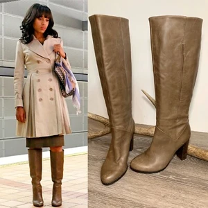 Luxury Rebel Violet Taupe Tall Knee High Boots Olivia Pope Scandal 38.5/8 US - Picture 1 of 11