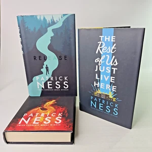 Patrick Ness Release, Burn, The Rest of Us Just Live Here 3 x HC Books YA LGBT - Picture 1 of 18