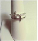 Great Side Cross Design With White Stone Studded Women's Ring In 935 Silver