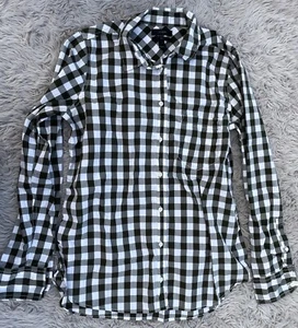 J.Crew Boy's sz 8 Olive Green & White Check Long Sleeve Button Up Shirt - Picture 1 of 3