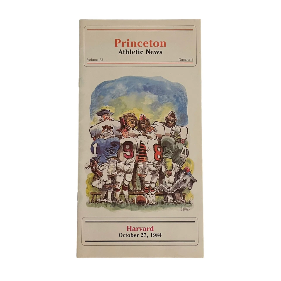 October 27, 1984 Princeton Athletic News Harvard Football Game Program Good - Image 1 of 4