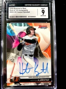 2020 BOWMANS BEST HESTON KJERSTAD AUTO CGC GRADED 9 - Picture 1 of 2