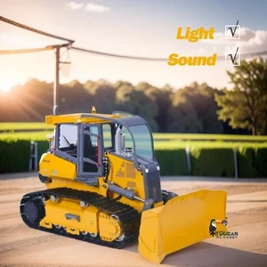 LESU 1:14 Aoue-850K Metal RC Hydraulic Bulldozer Tracked Dozer Model W/ Light - Picture 1 of 12