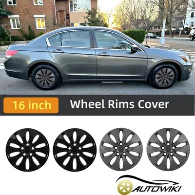 16in Wheel Skins Bolt-On 2008-2012 HONDA ACCORD SEDAN Steel Wheels 4 PCS Hubcaps Foto 1 de 4