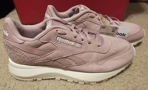 Talla 8.5 - Reebok Clásico Cuero SP Infusión Lila Leopardo Estampado - Imagen 1 de 6