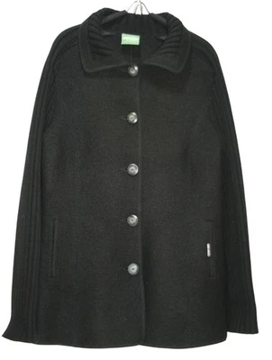 Geiger Austria Wool Button Cardigan Sweater Jacket Black Womens 10 Mountain Chic - Image 1 of 4