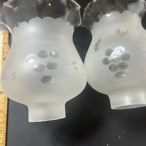 5" Glass Shade Fluted Top Grapes / Flower Design  1  5/8" fitter - Picture 1 of 4