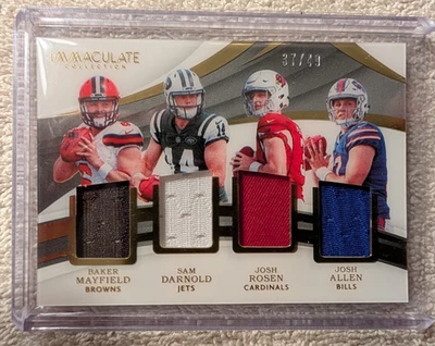 2018 Immaculate Collection Quad Patch Mayfield Darnold Rosen Allen /49 - Image 1 of 4